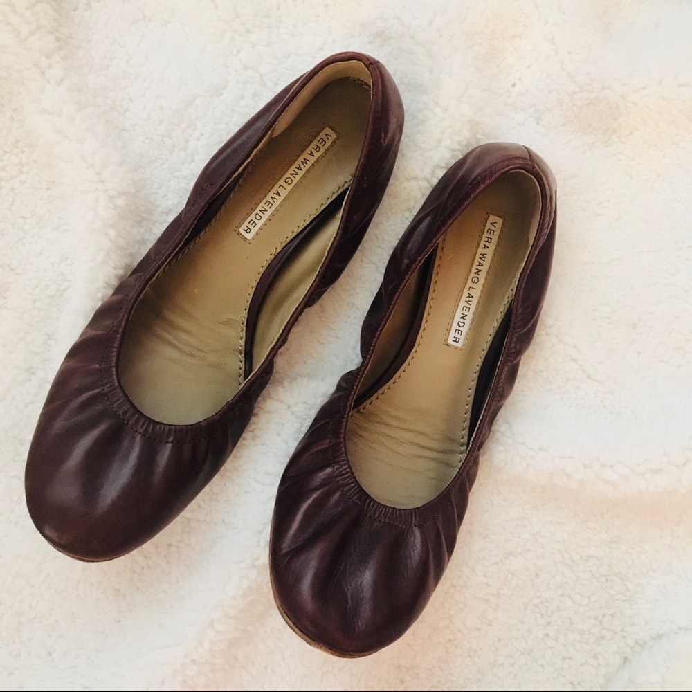 Vera Wang Lavender Flats in Burgundy